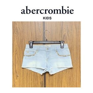 NWT abercrombie kids Denim Shorts Gold Beaded Girl